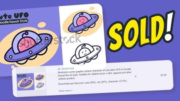 How I Use Ellipse Tools Adobe Illustrator - To Sell Doodle Art on Shutterstock | KAWAII UFO