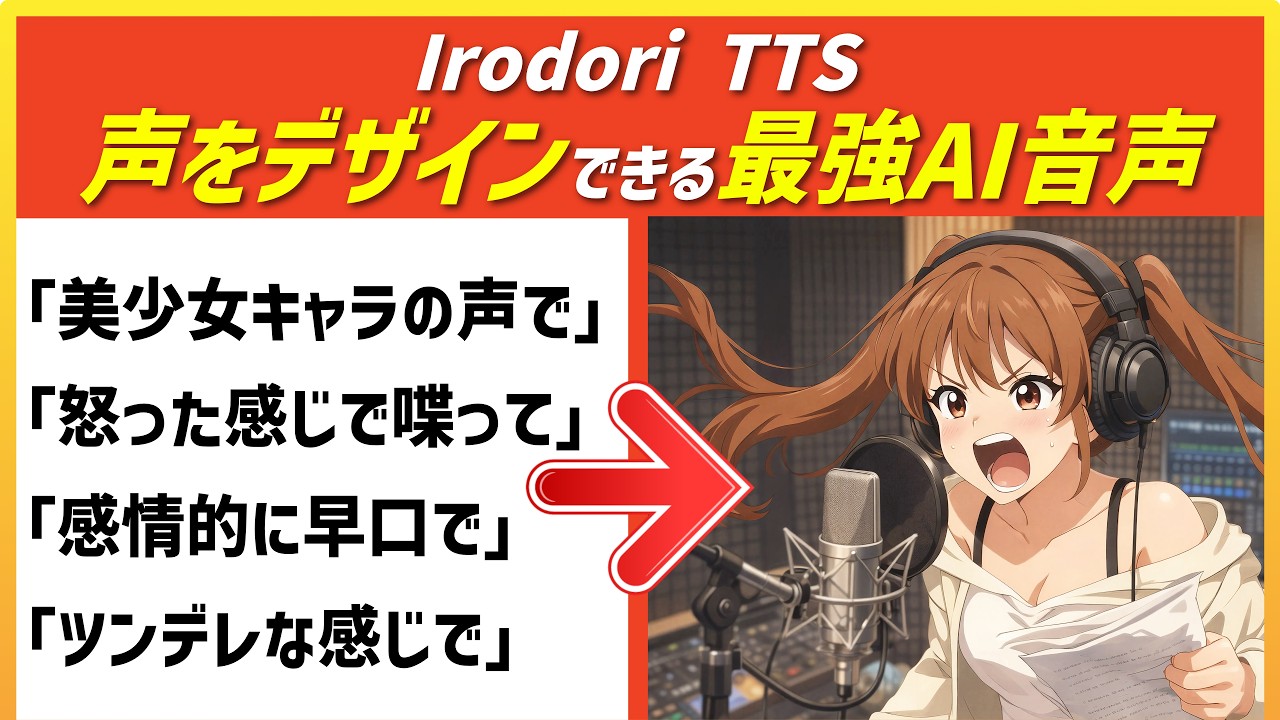 【次世代の最強AI】声をデザインできる音声AI「Irodori TTS」がこれまでの常識を覆してしまった / 使いかた解説