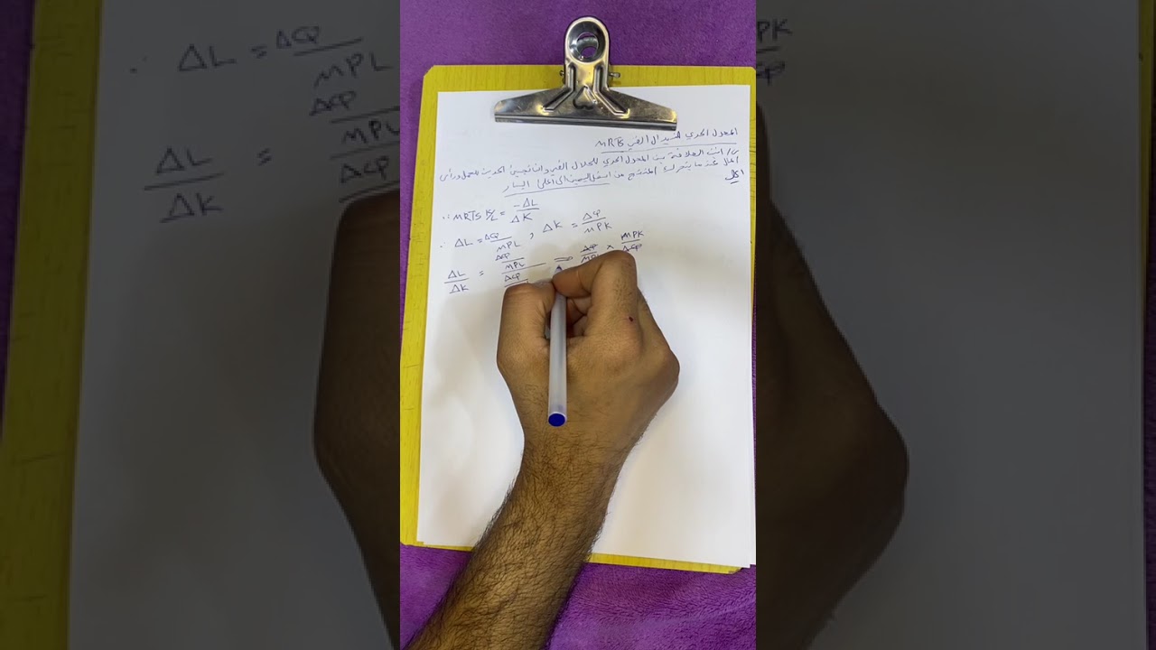 اقتصاديات الاعمال المعدل الحدي اللاستبدال الفني فيديو رقم 1