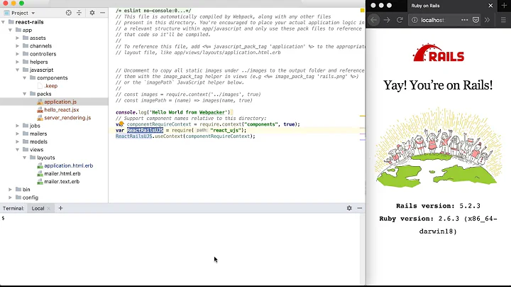 How to Get started with React and Rails using the react rails gem