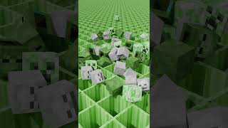 Creeper & Zombie & Skeleton falling simulation. #satisfying #asmr #minecraft #enderman
