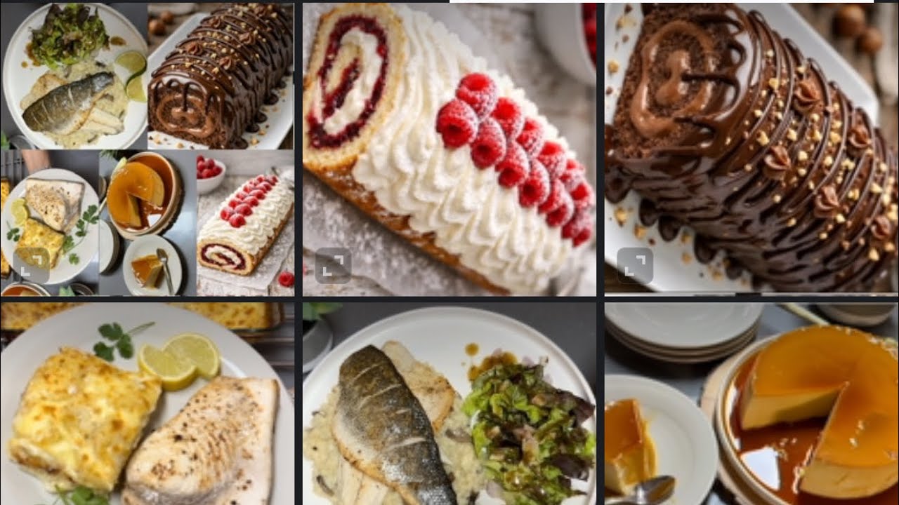 ✨2 roulés ultra moelleux : fruité & chocolat-noisettes flan/risotto filets de bar/gratin et espadon 