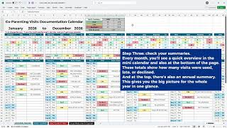 Custody Visitation Tracker | Excel & Google Sheets Template #coparentingstruggles #narcissistex