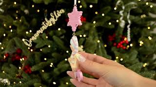Ornaments by Elves: Personalized Pink Heart Baby Girl First Christmas Ornament OBE-rm1710G