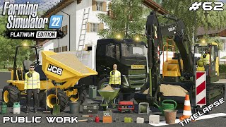 BACKFILLING THE TRENCH W/VOLVO ECR145EL & JCB 6T-1 | Public Work | Farming Simulator 22 | Episode 62