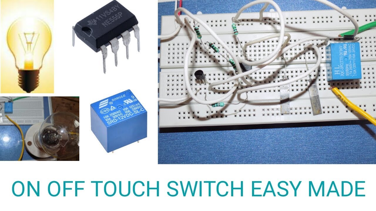 Touch ON and OFF Switch Circuit using 555 timer IC - YouTube