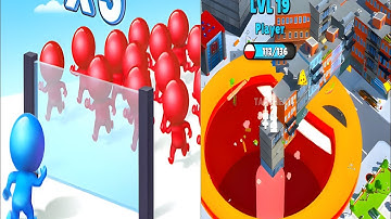 🏂MOB Crontrol VS Hole.io- Satisfying ASMR Gameplay Showdown on Android & iOS #gaming #ios #games 