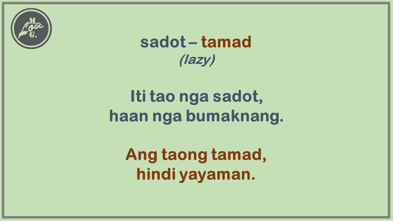 Ilocano To Tagalog Words And Sentences Ilocano Tutorial Youtube