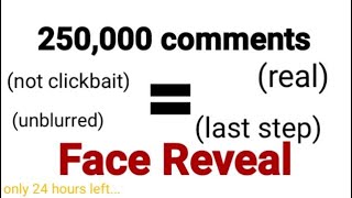 if this video gets 250,000 comments in 24 hours, I will reveal my face (last step)