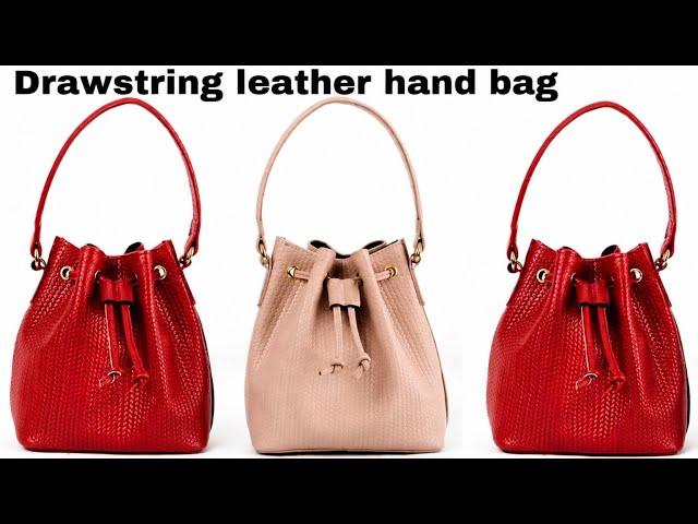 How to make a Drawstring leather hand bag l Beginners Friendly