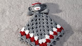 How to crochet lovey Monkey | Baby Lovey | Monkey Sock Baby Lovey Blanket