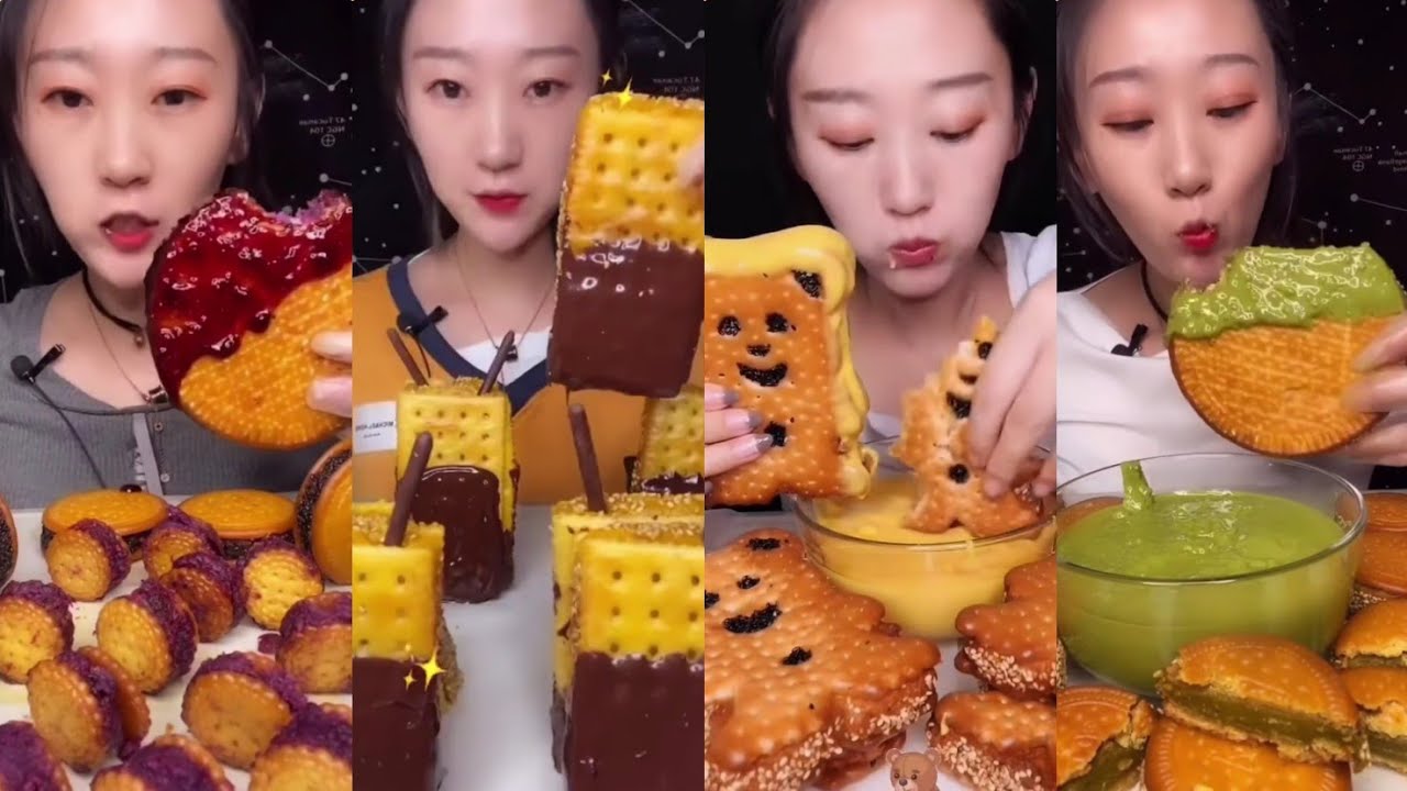 CRUNCHY FRIED PUMPKIN BISCUITS (南瓜饼) || *Subtitled* ASMR Chinese Dessert Mukbang 디저트 먹방 吃播