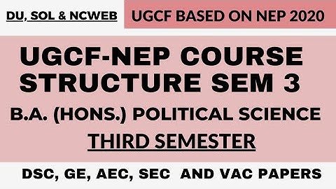 UGCF Course Structure BA Hons Political Science 3rd Semester | DU|SOL| NCWEB | UGCF based on NEP