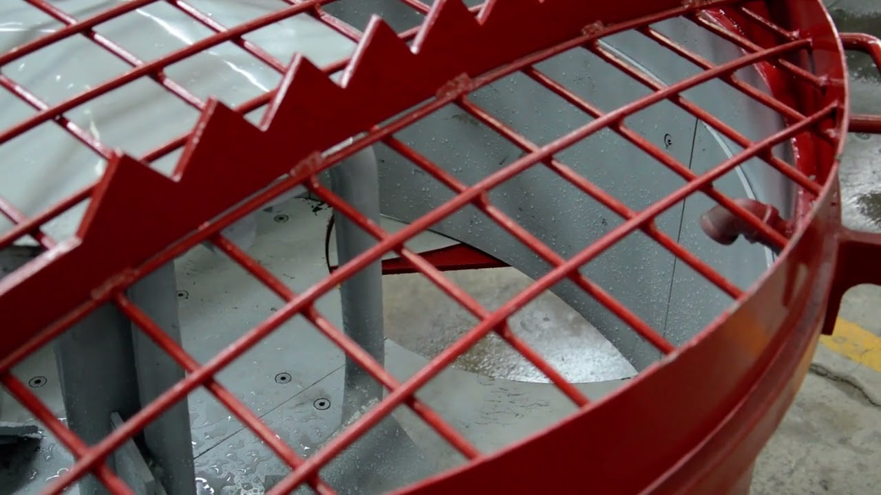 GRM500 pan mixer hydraulic discharge door open video