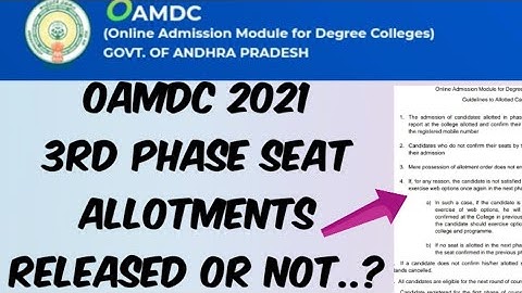 AP Degree 2021 3rd Phase Seat Allotments Released or not..?🤔