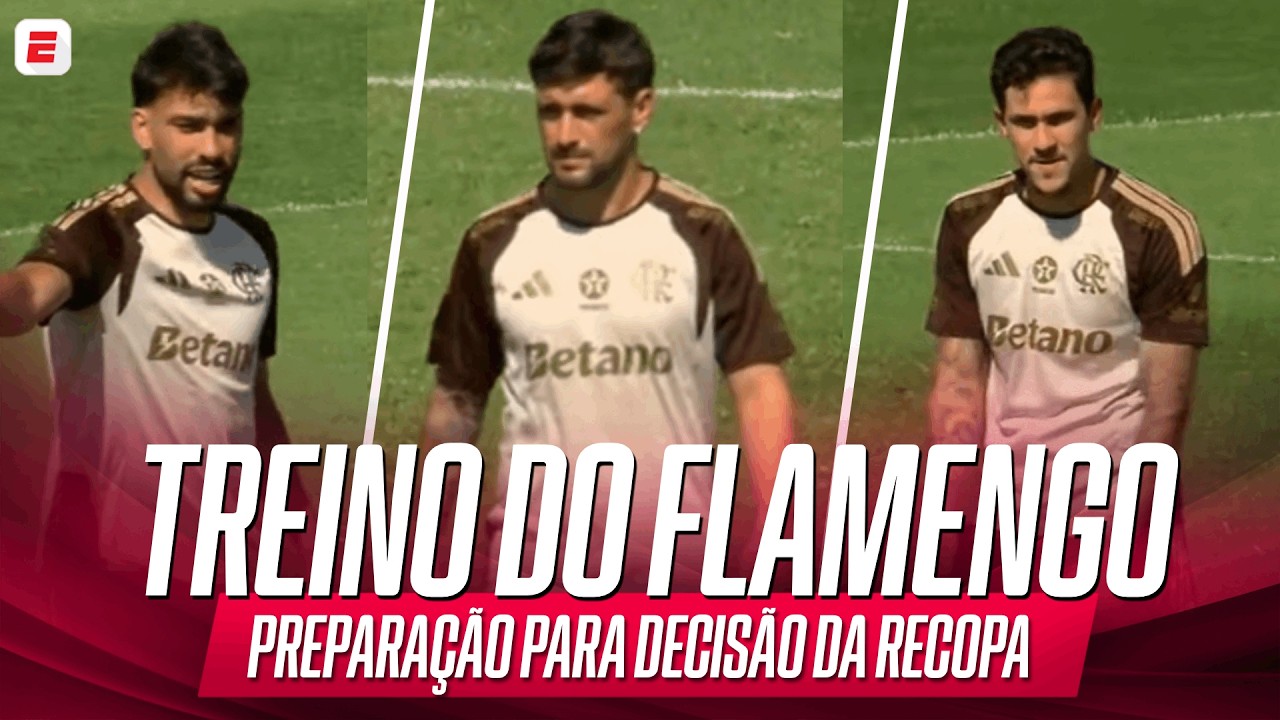 TREINO DO FLAMENGO: PREPARAÇÃO PARA O DUELO CONTRA O LANÚS NA DECISÃO DA RECOPA | ESPN