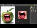 تصميم فم داخل تفاحة بالفوتوشوب
