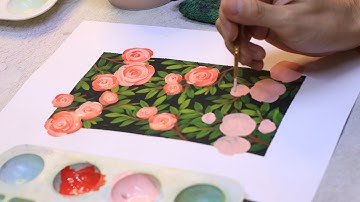 🖌️Paint with me - Vẽ hoa hồng |Màu Thiên Long| Hướng dẫn chi tiết| Watercolor Tutorial