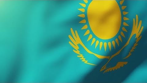 4K Kazakhstan flag waving in the wind. Looping sun rises style. Animation loop Stock video