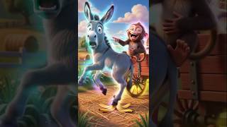 Monkey Prank on Donkey Gone Wrong 😂 #shortsvideo #shortsviral #funny