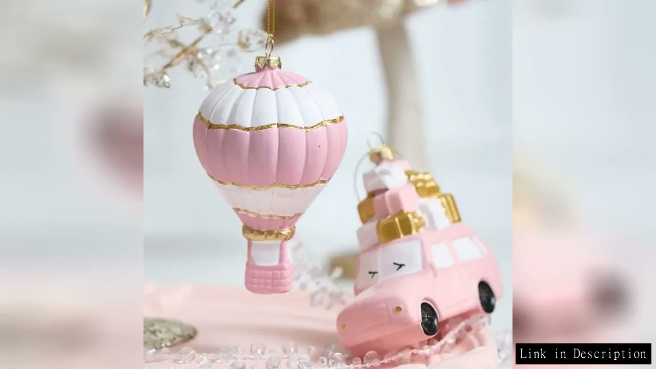 Pink Christmas Hanging Decoration Plastic Wreath Car Christmas Tree Ornament Shopwindow Party Suppli