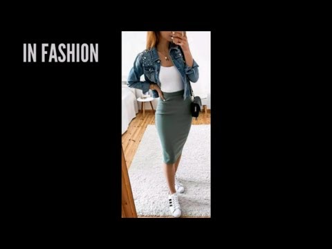 OUTFIT FASHION FALDA LAPIZ TENIS Y IDEAL PARA TUS LOOKS CASUALES AMAZON - YouTube