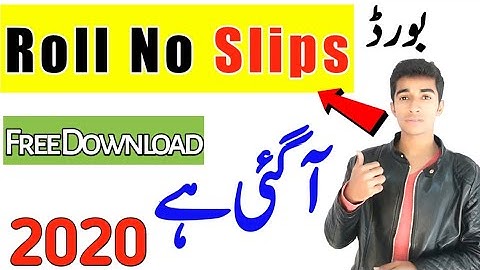 Board Roll No Slips |8th Class Roll No Slips 2020|Matric Roll No slips|Intermediat Roll No slip 2020