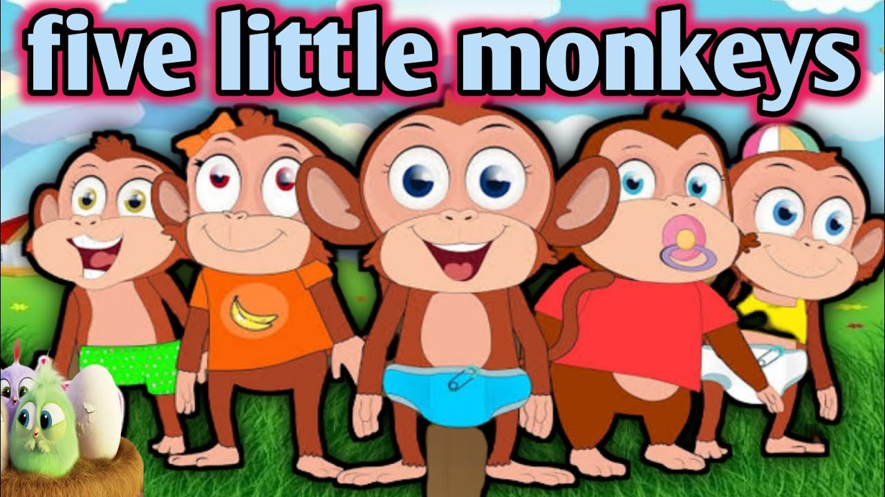 Five Little Monkeys Jumping On The Bed Prenursery Rhyme Five Little