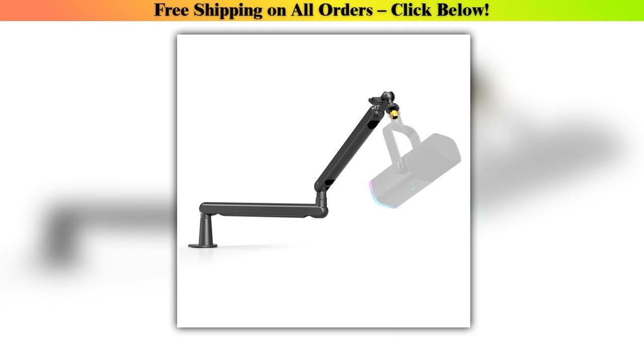FIFINE Adjustable Lowprofile Arm Microphone Stand with Cable ManagmentDesk Mount Suspension Boom