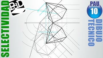 PAU #010 Diédrico: Pirámide hexagonal (Dibujo Técnico Selectividad - Canarias/2000)