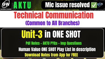 ONE SHOT I UNIT- 3 Technical Communication I by Shiwani Ma