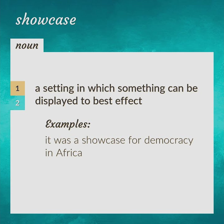 Showcase meaning of Showcase YouTube