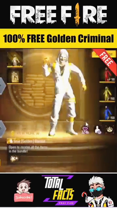 how to claim 100 %free new goden criminal bundle 😨 free fire #free fire lover 👑👑🚒#