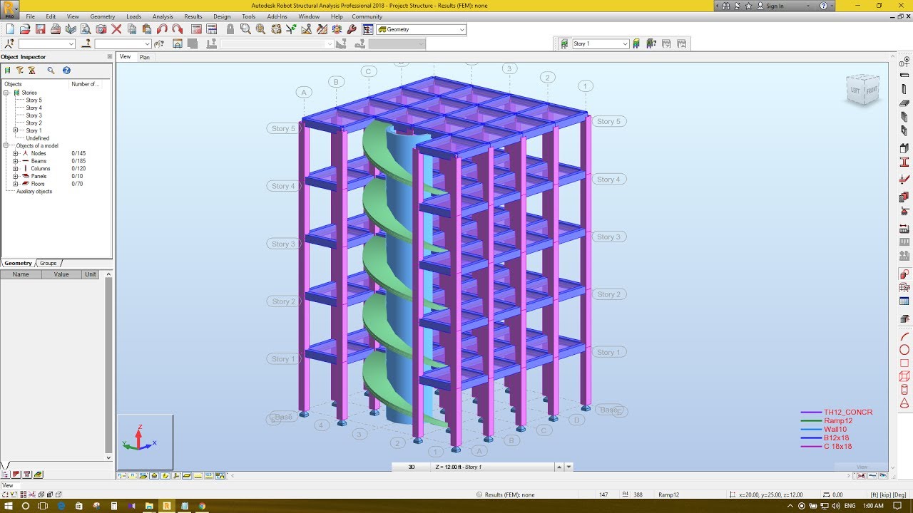 Circular wall & Ramp/Stair in Autodesk Robot Structural Analysis 2018 - YouTube