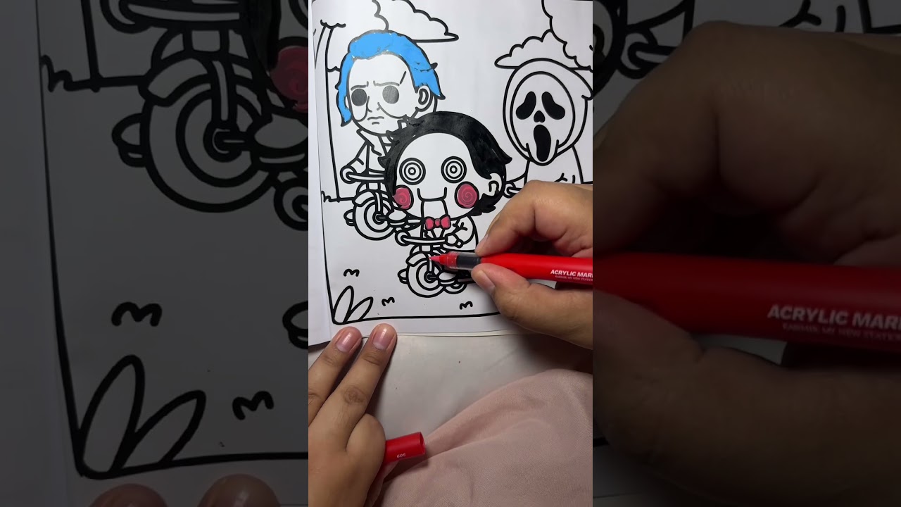 Relaxing cute horror coloring book😊#coloringbook #books  #coloring  #michaelmyers #ghostface
