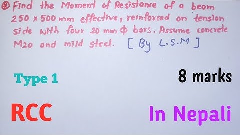 Moment of Resistance / LSM / Type 1 / 5th semester / #rcc #ctevt