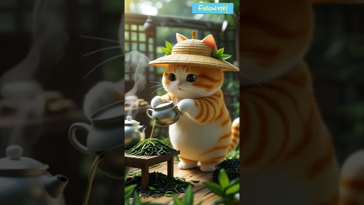 Cat making Tea🍵🍵 