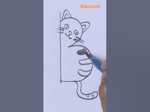 Cat Easy drawing from letter B | very easy drawings #shorts # ...