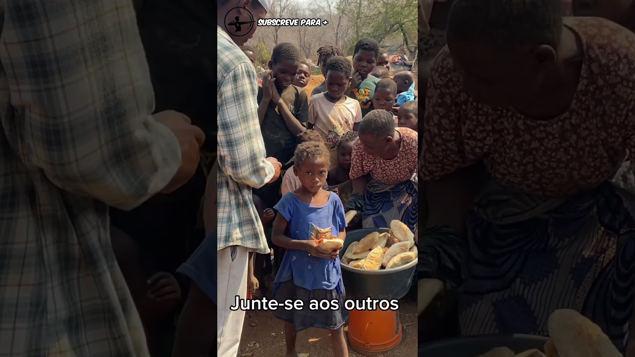 Entregando alimentos para as crianças do Garimpo #shorts #africa #fome  #youtube #brasil #moçambique