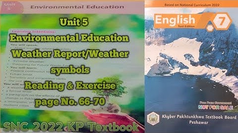 English 7th|Unit 5|Environmental Education|Weather Report & Symbols|Reading& Exercise|KP course 2024