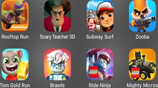 Rooftop Run,Scary Teacher 3D,Subway Surf,Zooba,Tom Gold Run,Brawls,Ride Ninja,Mighty Micros screenshot 2