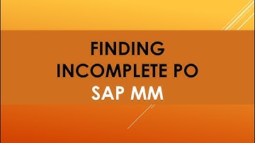 incomplete po in sap mm | incomplete purchase order in sap mm | on hold purchase order sap mm