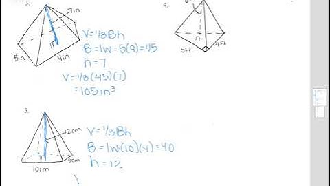Geometry CP Lesson 11.3 Volume Pyramids Cones Vid#1