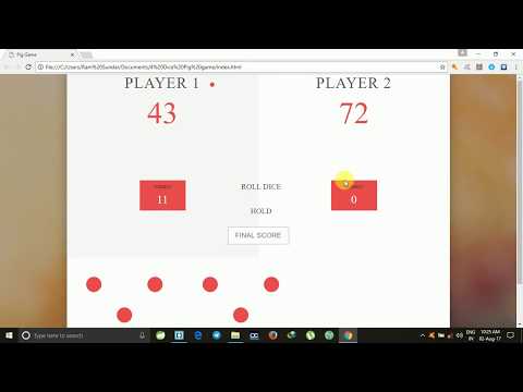 8.CSS Session (4) -  4 DOM Pig Game in HTML5 & CSS