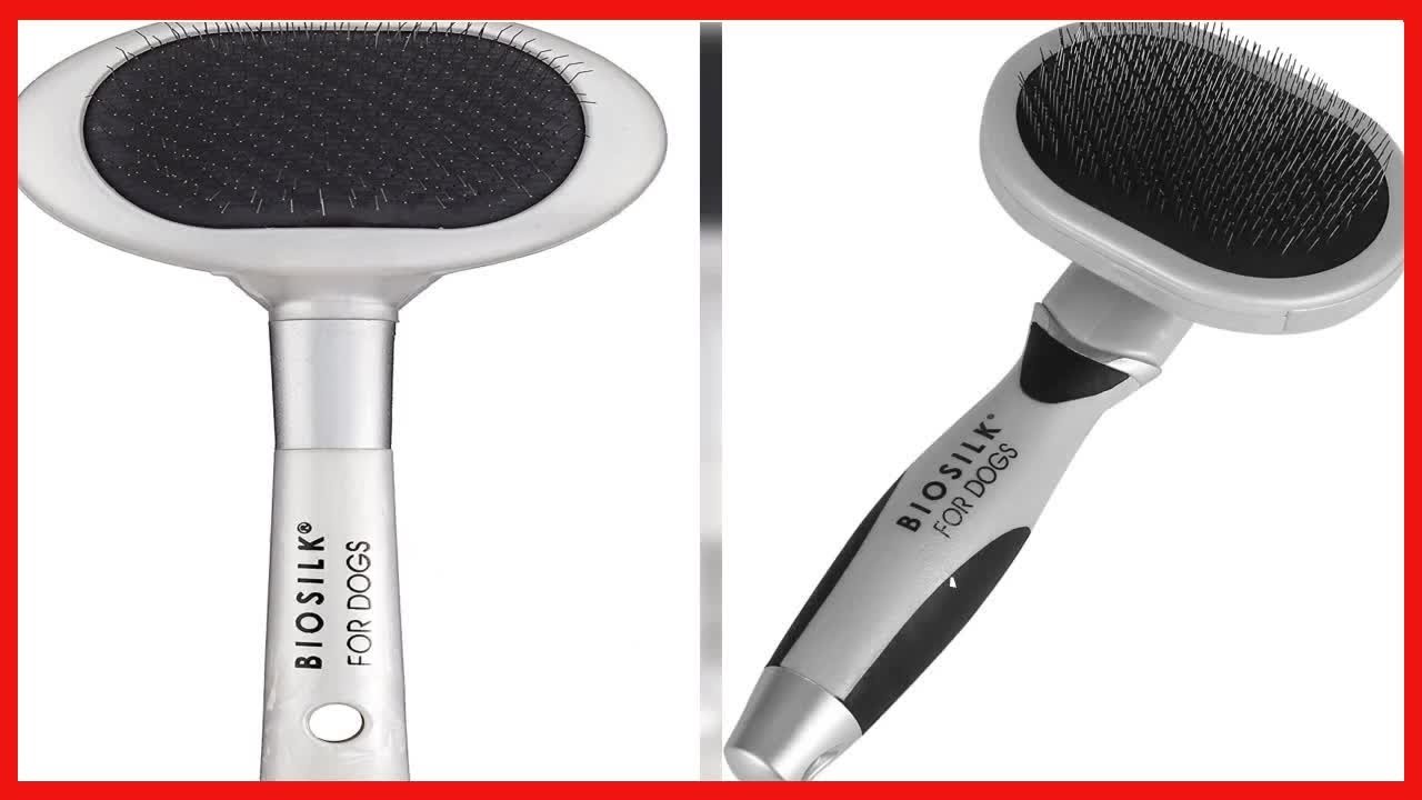 BioSilk for Pets Slicker Dog Brush for Pet Hair Removal | Removes Mats, Tangles & Loose Hair with