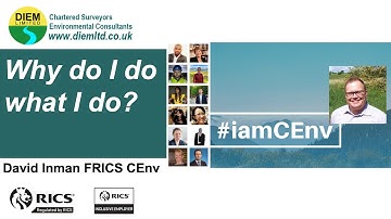 #iamCEnv // Why do I do what I do with David Inman FRICS CEnv