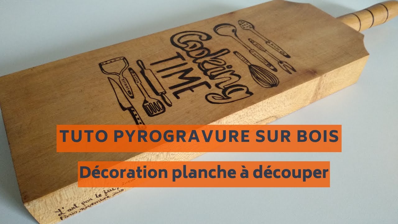 DIY décorer une planche à découper avec la pyrogravure sur bois