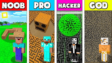 Minecraft Battle: NOOB vs PRO vs HACKER vs GOD: SCARY MAZE CHALLENGE HORROR Minecraft Animation