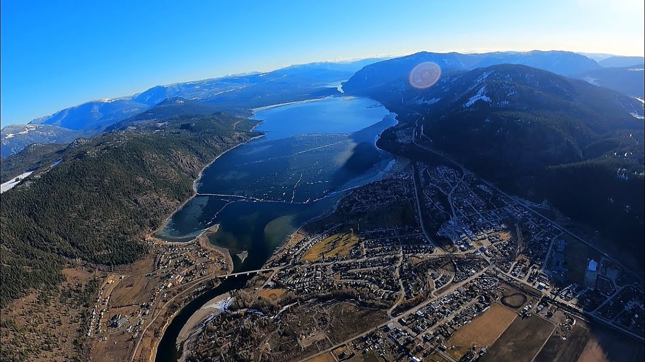 Epic paramotor flight over the clear blue waters of Chase BC  *1080P