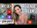 My 14 Streams of Revenue + how to increase YOURS! (self-employed tips)